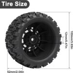 12mm Hex RC Wheel Tires for 1/16 Traxxas Mini Maxx 107154-1 Mini XRT VXL 108076-1 E-Revo Mini XRT MJX 16207 16210 16209 16208 HSP 94186 LOSI 1/18 Mini LMT RC Truck Tires Wheel Upgrade (4PCS) - Image 5