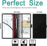 RSAquar Car Registration and Insurance Holder, Vehicle Glove Box Organizer Cool Car Accessories, Auto Truck Document Holder for Cards, Driver License, Black Glitter - Image 4
