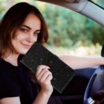 RSAquar Car Registration and Insurance Holder, Vehicle Glove Box Organizer Cool Car Accessories, Auto Truck Document Holder for Cards, Driver License, Black Glitter - Image 5