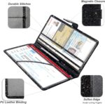 RSAquar Car Registration and Insurance Holder, Vehicle Glove Box Organizer Cool Car Accessories, Auto Truck Document Holder for Cards, Driver License, Black Glitter - Image 6