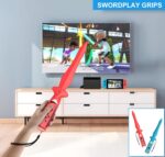 Switch Sports Accessories Bundle, 14 in 1 Sports Games Accessories Kit for Nintendo Switch/OLED Console & Joycons, Family Sports Party Pack Kit with Golf Clubs, Tennis Rackets, Swords - Image 4