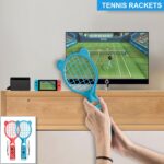 Switch Sports Accessories Bundle, 14 in 1 Sports Games Accessories Kit for Nintendo Switch/OLED Console & Joycons, Family Sports Party Pack Kit with Golf Clubs, Tennis Rackets, Swords - Image 6