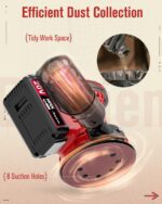 AVID POWER 20V Cordless Orbital Sander 5 Inch Electric Sander Tool with 6 Variable Speeds 7000-11000 RPM Battery Powered Sanders for Woodworking, 30 Pcs Sandpapers and Dust Collection Bag - Image 5