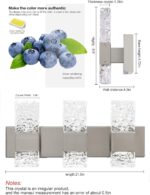 Modern Bathroom Vanity Light fixtures Over Mirror Brushed Nickel Crystal LED Bathroom Lighting fixtures 3 Lights 6000K - Image 3