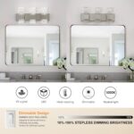 Modern Bathroom Vanity Light fixtures Over Mirror Brushed Nickel Crystal LED Bathroom Lighting fixtures 3 Lights 6000K - Image 4