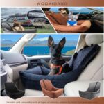 Dog Car Seat for Small Dogs,Covered Soft Fabric and Fill in Memory Foam,Easy to Assemble and Fully Detachable,2 Clip-On Safety Leashes and Storage Pockets(Brown) - Image 7
