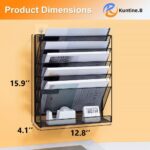 Kuntine.B 6-Tier Wall File Organizer Hanging File Organizer Cubicle Organizer Wall File Holder for Office Home, Black - Image 3