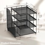 Desk Organizer and Accessories, Paper Organizer for Desk, 4-Tier Paper Letter Tray with File Holder, File Organizers for Office Supplies (Black) - Image 7
