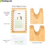Pots and Pans Organizer under Cabinet, Bamboo Expandable Bakeware and Cutting Board Organizers, Adjustable Pot Lids Holder Rack, Cookie Sheet Baking Pan, Tray Organizer for Kitchen Storage (Natural) - Image 9