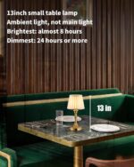 KDG Cordless Portables Table Lamp Set of 2, LED Fabric Shade Small Desk Lamps, 5000mAh Battery Powered Lighting, 2700K Stepless Dimmable Light for Living Room, Dining Room, Bedroom, Bedside (Bronze) - Image 3