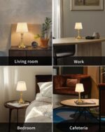 KDG Cordless Portables Table Lamp Set of 2, LED Fabric Shade Small Desk Lamps, 5000mAh Battery Powered Lighting, 2700K Stepless Dimmable Light for Living Room, Dining Room, Bedroom, Bedside (Bronze) - Image 7