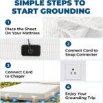 Powdion Grounding Sheets Deep Pocket 16 Inches White, 90% Bamboo Viscose & 10% Silver Fiber Infused Earthing Bed Sheets, Hotel Luxury Cooling Grounding Bed Sheet for Improved Sleep Wellness 60"x80" - Image 9