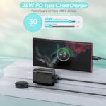 for Samsung Watch Charger Fast Charging,2 in 1 Galaxy Watch Phone Charger 6ft with 25W USBC Charger Compatible with Galaxy Watch 8/7/Ultra/6/6 Classic/5/5Pro/4/4 Classic/3/Active2/1/S24/S23/S22/21/20 - Image 9