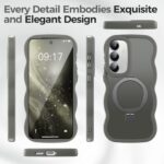 [Magnetic Stand & Wave Frame] Case for Samsung Galaxy S24 Plus / S25 Plus [Fit for MagSafe] [Military Drop Protective] Translucent S24 Plus / S25 Plus Phone Ring Cover for Women Men 6.7" Gray - Image 7