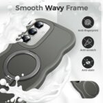 [Magnetic Stand & Wave Frame] Case for Samsung Galaxy S24 Plus / S25 Plus [Fit for MagSafe] [Military Drop Protective] Translucent S24 Plus / S25 Plus Phone Ring Cover for Women Men 6.7" Gray - Image 8