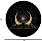 Mouse Pad，Crescent Moon accompanied by Clouds Stars Funny Round Mousepad with Design，Small Non-Slip Rubber Gaming Pads，Office Dorm Computer Laptop Mouse pad 7.9 x 7.9 Inch - Image 6
