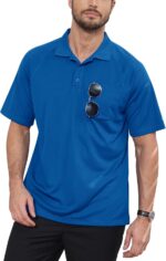 Mens Moisture Wicking Golf Polo Shirts UPF 50+ Short Sleeve Shirt M-5XL - Image 4