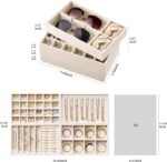 Velvet Jewelry Drawer Organizer Trays – Beige Stackable Jewelry Storage Inserts Set, 4-Layer Jewelry Tray Set for Earrings, Rings, Necklaces, Bracelets with Removable Dividers for Dresser & Vanity - Image 8