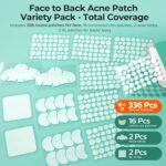 TKTK Pimple Patches for Face, 6 Sizes Hydrocolloid Acne Patch Variety, Large Acne Stickers for Cheeks, Forehead, Chin, Nose, Back Blemishes Zit Breakouts (4 Shapes 356 Count) - Image 3