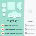 TKTK Pimple Patches for Face, 6 Sizes Hydrocolloid Acne Patch Variety, Large Acne Stickers for Cheeks, Forehead, Chin, Nose, Back Blemishes Zit Breakouts (4 Shapes 356 Count) - Image 8