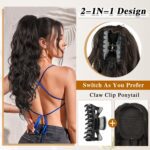 HMD Ponytail Extension,24 Inch Claw Clip Wavy Ponytail Extension Synthetic Pony tails Hair Extensions for Women Fluffy Natural Soft Hairpiece for Daily Party Use - Image 5