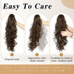 HMD Ponytail Extension,24 Inch Claw Clip Wavy Ponytail Extension Synthetic Pony tails Hair Extensions for Women Fluffy Natural Soft Hairpiece for Daily Party Use - Image 6