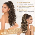 HMD Ponytail Extension,24 Inch Claw Clip Wavy Ponytail Extension Synthetic Pony tails Hair Extensions for Women Fluffy Natural Soft Hairpiece for Daily Party Use - Image 7