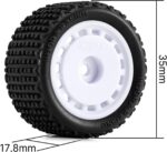 INJORA Pre-Mounted Pin Buggy Tires & Wheels for 1/28 Losi Micro-T, 4pcs(White) - Image 3