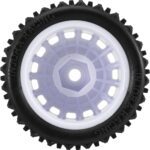 INJORA Pre-Mounted Pin Buggy Tires & Wheels for 1/28 Losi Micro-T, 4pcs(White) - Image 5