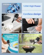Mini Car Vacuum with 17000Pa High Power Suction,Portable Handheld Vacuum Blow & Suction,4 in 1 Cordless Small Vacuum Cleaner for Car,Home,Office,PC.Air Duster for Quick Cleaning of Small Areas - Image 6