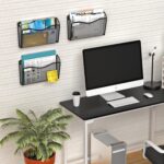 Wall File Organizer, Mesh Hanging File Organizer, Home Office Organization and Storage, 3 Single Pockets Document Magazine Rack - Image 3