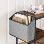 Printer Stand with Storage Bag, 3-Tier Mobile Under Desk Printer Cart with Wheels, Wood Rolling Printer Table, Organizer Shelf for Study, Office, Living Room, Rustic Brown PTHR2201 - Image 6