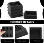 Non Slip Furniture Pads Wheel Stoppers for Office Chairs Beds Couches Prevent Sliding on Carpet Hard Floors Fits 1-4 Inch Wheels Silicone Caster Cups Durable Grips (5 PCS) - Image 7