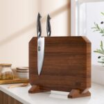 HOSHANHO Magnetic Knife Block, Thickened Acacia Wood Kitchen Knife Holder Stand with Strong Magnets, Multifunctional Double Side Knife Storage Organizer for Kitchen Counter - Image 8