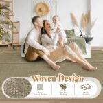 Easy Jute Rug 8x10 Natural Rugs: Washable Woven Area Rug Non Slip Non Shedding Indoor Outdoor Carpet Large Rugs for Living Room Bedroom Dining Room Farmhouse Patio (8'x10' Natural) - Image 3