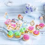 Gyufise 36Pcs Alice Cupcake Toppers Butterfly Flower Bowl Key Clock Eat Me Cupcake Picks Tea Party Cake Decorations for Baby Shower Birthday In Wonderland Party Decorations - Image 5