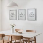 Set of 3 Bless The Food Before Us Sign - Kitchen Wall Decor 16"x 24" Framed - Family Quote Decor for Dining Room, Farmhouse Wall Art Frame (White) - Image 6