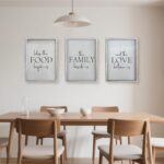 Set of 3 Bless The Food Before Us Sign - Kitchen Wall Decor 16"x 24" Framed - Family Quote Decor for Dining Room, Farmhouse Wall Art Frame (White) - Image 7