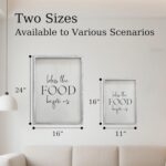 Set of 3 Bless The Food Before Us Sign - Kitchen Wall Decor 16"x 24" Framed - Family Quote Decor for Dining Room, Farmhouse Wall Art Frame (White) - Image 8