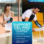 DR. BRACE® Elite Elbow Brace Support, Breathable Elbow Compression Sleeve with Gel Pad for Golfer's, Tennis Elbow & Tendonitis Treatment & Pain Relief 2024 (Black-Blue, X-Large) - Image 3