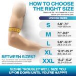 DR. BRACE® Elite Elbow Brace Support, Breathable Elbow Compression Sleeve with Gel Pad for Golfer's, Tennis Elbow & Tendonitis Treatment & Pain Relief 2024 (Black-Blue, X-Large) - Image 5