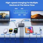 USB C Charger Block 515W[2025 Upgraded] GaN IV 8 Port Fast Charging Station Hub,Dual PD 100W USB C Laptop Charger Compatible with MacBook Pro/Air,iPad,iPhone 16/15,Galaxy S23/S24 Steam Deck Dell XPS - Image 4