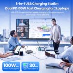 USB C Charger Block 515W[2025 Upgraded] GaN IV 8 Port Fast Charging Station Hub,Dual PD 100W USB C Laptop Charger Compatible with MacBook Pro/Air,iPad,iPhone 16/15,Galaxy S23/S24 Steam Deck Dell XPS - Image 5