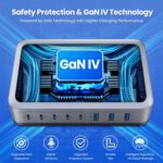 USB C Charger Block 515W[2025 Upgraded] GaN IV 8 Port Fast Charging Station Hub,Dual PD 100W USB C Laptop Charger Compatible with MacBook Pro/Air,iPad,iPhone 16/15,Galaxy S23/S24 Steam Deck Dell XPS - Image 6