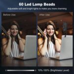 Selfie Light, Phone Light with Front & Back Clip, 60 LED Portable Light with 3 Modes, 5000mAh Rechargeable Video Light for Phone, iPhone, IPad, Laptop, TikTok, Makeup, Live Stream, Vlog - Image 6