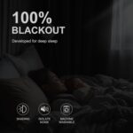 NICETOWN 100% Blackout Plylux Curtains for Living Room 2 Panels - Completely Blackout Window Drapes Thermal Insulate Smart Curtians for Nursery Patio Glass Door, Grommet Top (52 by 95 inches, Black) - Image 3