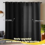 NICETOWN 100% Blackout Plylux Curtains for Living Room 2 Panels - Completely Blackout Window Drapes Thermal Insulate Smart Curtians for Nursery Patio Glass Door, Grommet Top (52 by 95 inches, Black) - Image 7