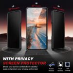 TONGATE Magnetic for Samsung Galaxy S25 FE Case with Privacy Screen Protector, [Compatible with MagSafe][Camera Protective Cover][Military-Grade Protection] Ring Stand Phone Case S25 FE 6.7", Red - Image 4