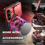 TONGATE Magnetic for Samsung Galaxy S25 FE Case with Privacy Screen Protector, [Compatible with MagSafe][Camera Protective Cover][Military-Grade Protection] Ring Stand Phone Case S25 FE 6.7", Red - Image 6
