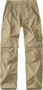 Men's Outdoor Quick Dry Convertible Lightweight Hiking Fishing Zip Off Safari Trousers - Image 3